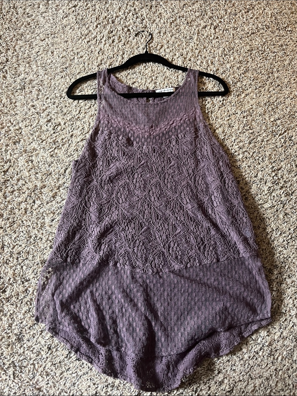 American Eagle Outfitters Mauve Lace-Front Sleeveless Camisole